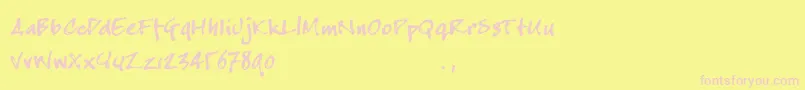 Cjoetrial Font – Pink Fonts on Yellow Background