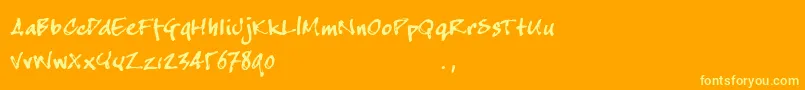 Cjoetrial Font – Yellow Fonts on Orange Background