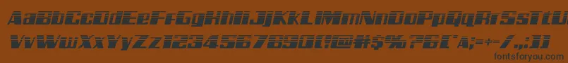 フォントGalacticstormhalfital – 黒い文字が茶色の背景にあります