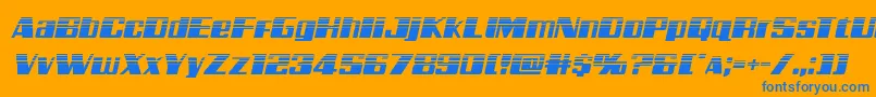 フォントGalacticstormhalfital – オレンジの背景に青い文字