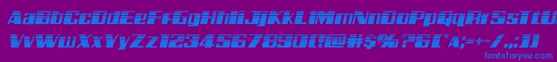 フォントGalacticstormhalfital – 紫色の背景に青い文字