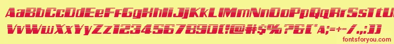 Galacticstormhalfital Font – Red Fonts on Yellow Background