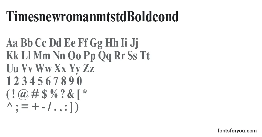 TimesnewromanmtstdBoldcond Font – alphabet, numbers, special characters