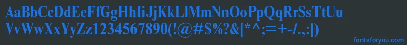 TimesnewromanmtstdBoldcond Font – Blue Fonts on Black Background