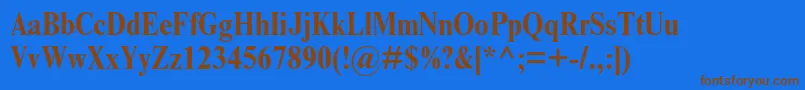 TimesnewromanmtstdBoldcond Font – Brown Fonts on Blue Background
