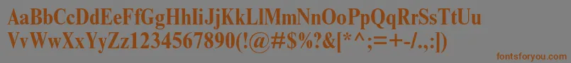 TimesnewromanmtstdBoldcond Font – Brown Fonts on Gray Background