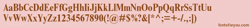 TimesnewromanmtstdBoldcond Font – Brown Fonts on Pink Background