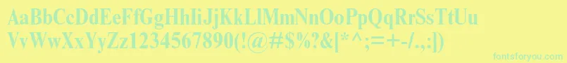 TimesnewromanmtstdBoldcond Font – Green Fonts on Yellow Background