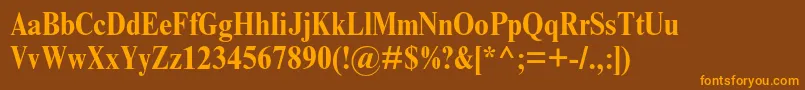 Police TimesnewromanmtstdBoldcond – polices orange sur fond brun