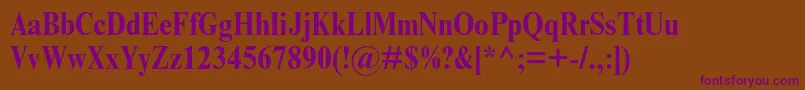 TimesnewromanmtstdBoldcond Font – Purple Fonts on Brown Background