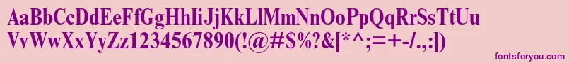 TimesnewromanmtstdBoldcond Font – Purple Fonts on Pink Background