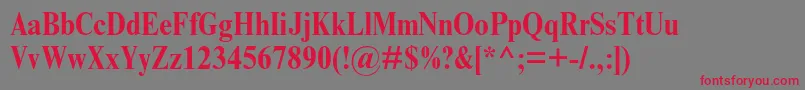 TimesnewromanmtstdBoldcond Font – Red Fonts on Gray Background