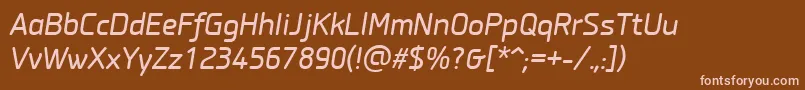 Шрифт PfisotextproItalic – розовые шрифты на коричневом фоне