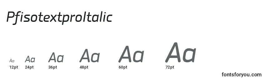 Размеры шрифта PfisotextproItalic