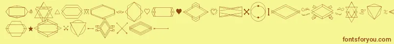 HbmSerenitySymbolism Font – Brown Fonts on Yellow Background