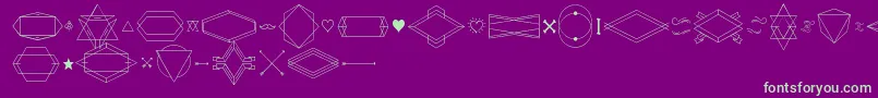 HbmSerenitySymbolism Font – Green Fonts on Purple Background