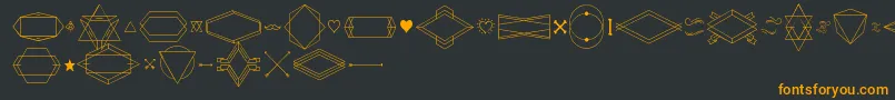 HbmSerenitySymbolism Font – Orange Fonts on Black Background