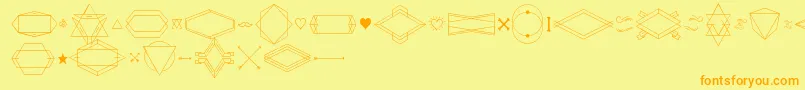 HbmSerenitySymbolism Font – Orange Fonts on Yellow Background