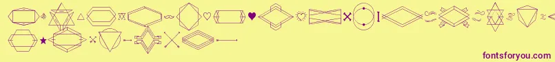 HbmSerenitySymbolism Font – Purple Fonts on Yellow Background