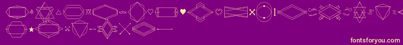 HbmSerenitySymbolism Font – Yellow Fonts on Purple Background