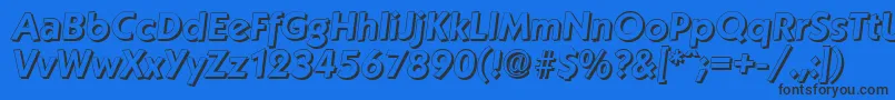 KoblenzshadowBolditalic Font – Black Fonts on Blue Background