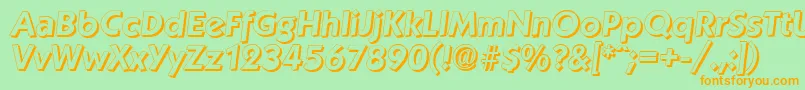 KoblenzshadowBolditalic Font – Orange Fonts on Green Background