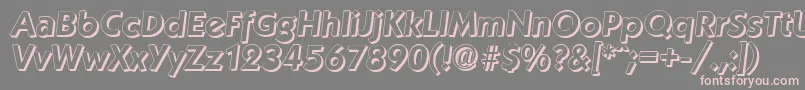 KoblenzshadowBolditalic-Schriftart – Rosa Schriften auf grauem Hintergrund