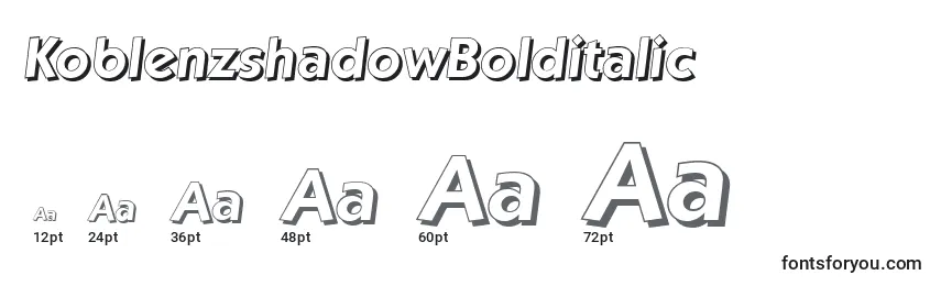 KoblenzshadowBolditalic Font Sizes