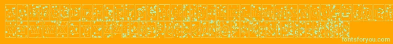 ATrianglercminkbl Font – Green Fonts on Orange Background