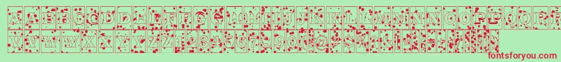 ATrianglercminkbl Font – Red Fonts on Green Background