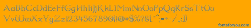 Dumbledor2CutDown Font – Blue Fonts on Orange Background
