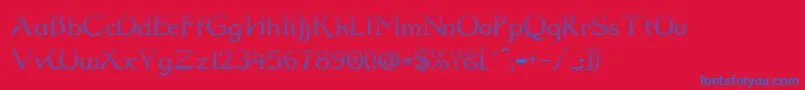 Dumbledor2CutDown Font – Blue Fonts on Red Background