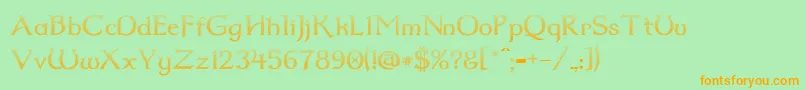 Dumbledor2CutDown Font – Orange Fonts on Green Background