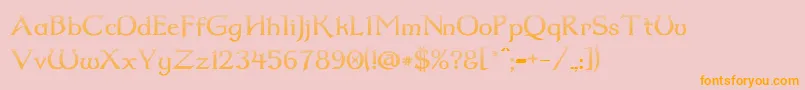 Dumbledor2CutDown Font – Orange Fonts on Pink Background