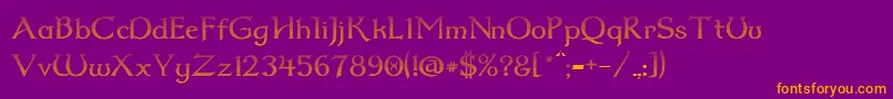 Dumbledor2CutDown Font – Orange Fonts on Purple Background