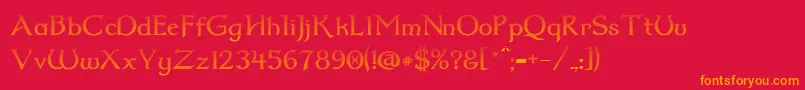 Dumbledor2CutDown Font – Orange Fonts on Red Background