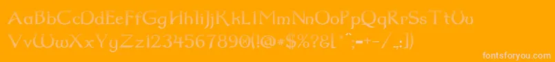 Dumbledor2CutDown Font – Pink Fonts on Orange Background