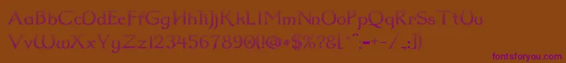 Dumbledor2CutDown Font – Purple Fonts on Brown Background