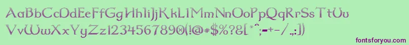 Dumbledor2CutDown Font – Purple Fonts on Green Background