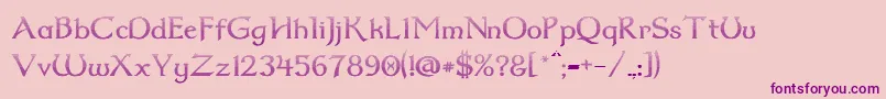 Dumbledor2CutDown Font – Purple Fonts on Pink Background