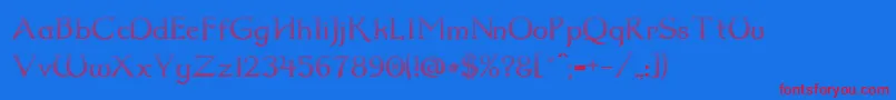 Dumbledor2CutDown Font – Red Fonts on Blue Background