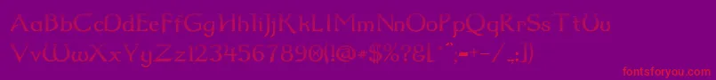 Dumbledor2CutDown Font – Red Fonts on Purple Background