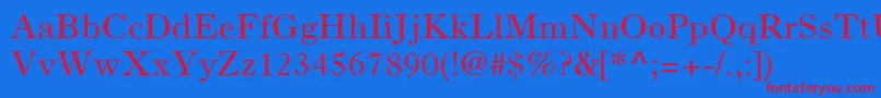 OldStyle7LtRoman Font – Red Fonts on Blue Background