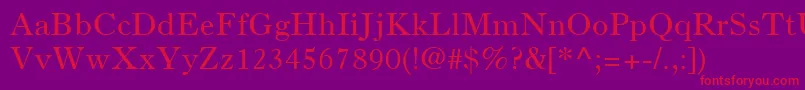 OldStyle7LtRoman-Schriftart – Rote Schriften auf violettem Hintergrund