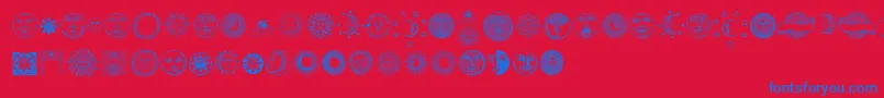 Astrodings Font – Blue Fonts on Red Background