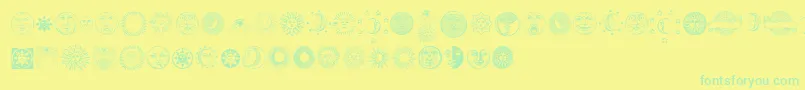 Astrodings Font – Green Fonts on Yellow Background