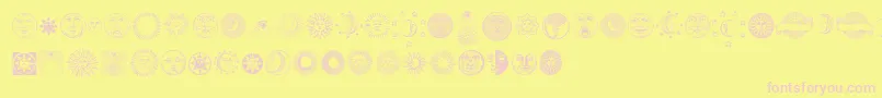 Czcionka Astrodings – różowe czcionki na żółtym tle