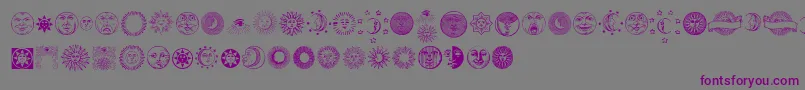 Astrodings-Schriftart – Violette Schriften auf grauem Hintergrund