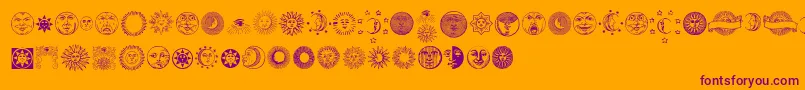 Astrodings-fontti – violetit fontit oranssilla taustalla