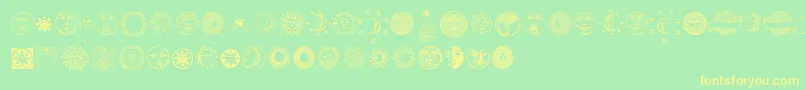 Astrodings Font – Yellow Fonts on Green Background